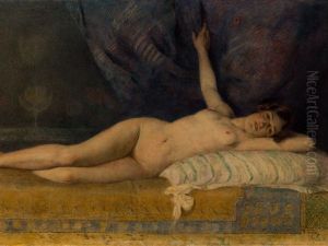 Reclining Female Nude by Frederick Vezin