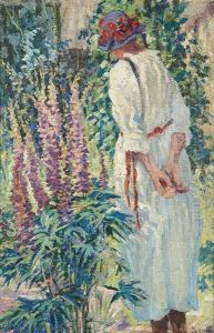 Jeune Fille Au Jardin by Charles Viane