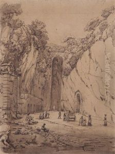 Figure Nel Paesaggio by Achille Vianelli
