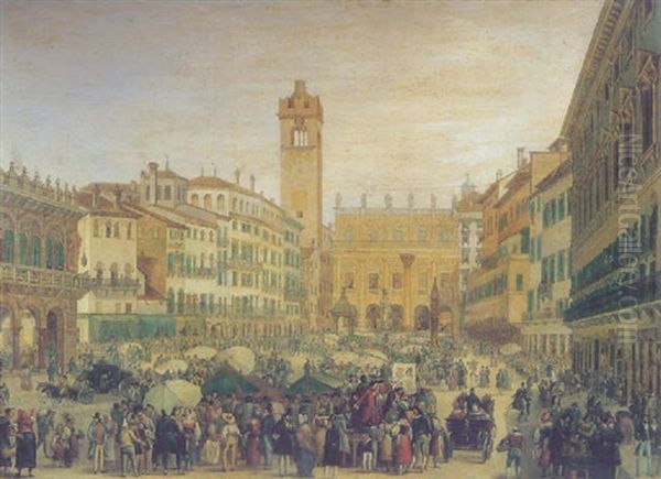 View Of The Piazza Del'erbe, Verona - view 1