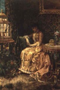 A Pensive Young Woman Sitting In And Interior A Pensive Young Woman Sitting In And Interior