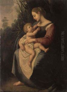 Madonna Mit Kind In Landschaft