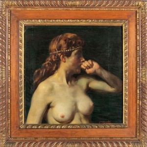 Odalisca Tentatrice Con Perle Tra I Capelli by Cesare Viazzi