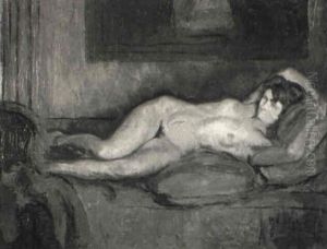 Weiblicher Akt In Interieur by Pierre Eugene Vibert