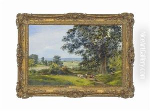A Chance Encounter, Near Chingford Church by Alfred Vickers
