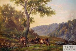 Landschaft Mit Schafen. Landschaft Mit Rindern. Gegenstucke by Henry Harold Vickers