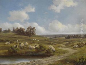 Sheep Pasture, Worcestershire, England by Henry Harold Vickers