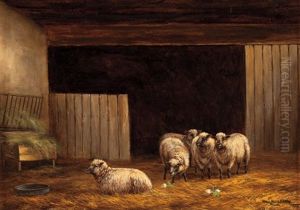 Sheep In A Stable