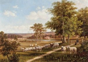 Idyllic English Pasture by Henry Harold Vickers