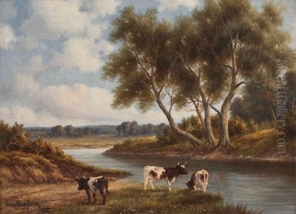 Cattle By A Stream - view 1