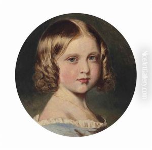 Portrait Of Princess Louise (1848-1939), Head And Shoulders, In A Blue Dress (after Franz Xavier Winterhalter)