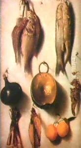 Trompe-l'oeil Aux Poissons Et Aux Piments by Vicente Victoria or Vitoria