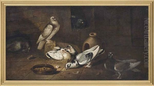 Pigeons In An Interior - view 1