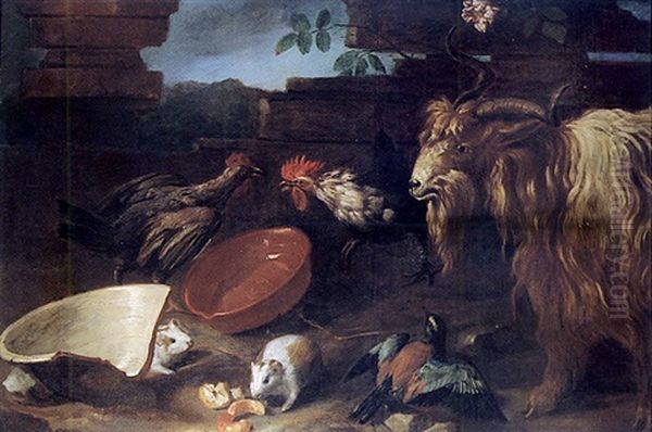Scene De Basse-cour Avec Un Bouc - view 1
