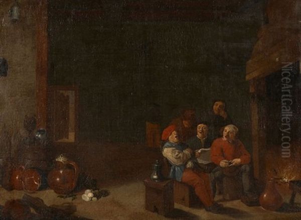 Chanteurs Pres Du Feu Dans Une Taverne - view 1