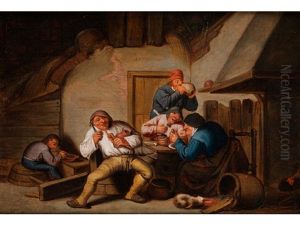 Raucher Und Trinker In Einer Herberge by Anthonie Victoryns