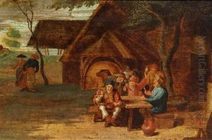 Scene De Joyeux Personnages Attables