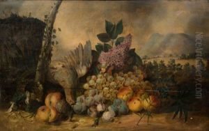 Fruits Et Fleurs Sur Fond De Paysage Fruits Et Fleurs Sur Fond De Paysage
