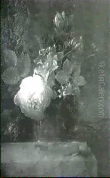 Bouquet De Fleurs Dans Un Vase En Verre - view 1