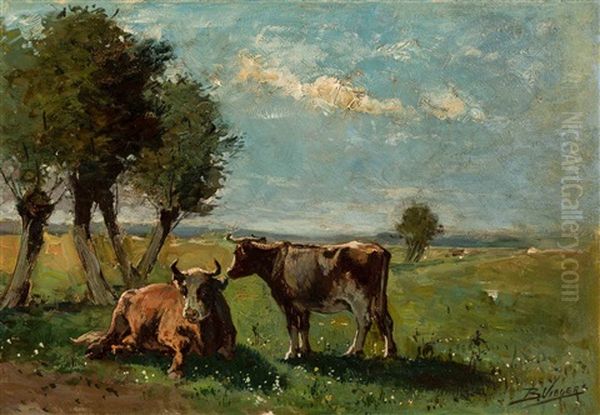 Summer Landscape With Cows - view 1