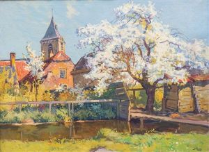 The Church Of Eijsden In Springtime by Bernard, Ben Viegers