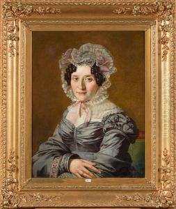 Portrait D"une Dame De Qualite by Josef Bartholomeus Vieillevoye