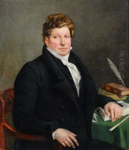 Portrait D'homme by Josef Bartholomeus Vieillevoye