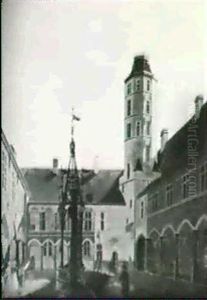 Innenhof Mit Figurlicher Staffage