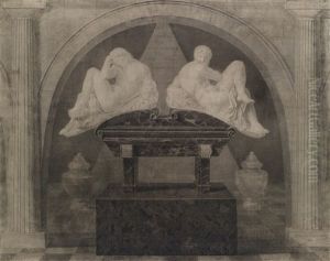 Michelangelos Grabmal Des Giuliano De Medici In Der Kapelle San Lorenzo In Florenz by Joseph Marie Vien the Younger