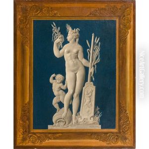 Trompe L'oeil D'une Plaque De Wedgwood Avec Le Cadre: Une Nereide