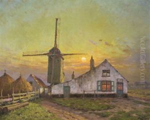 Landscape With Mill (mill At Snaaskerke) (ca. 1924) by Emmanuel Vierin