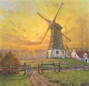 The Mill At Sunset by Emmanuel Vierin