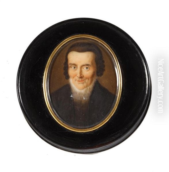 Elias Samuel Warburg, Wearing Brown Coat And Waistcoat, White Chemise, His Natural Wig Worn En Queue - view 1