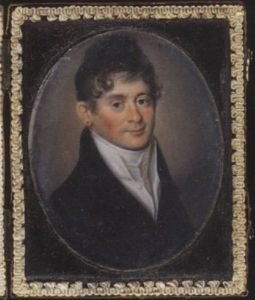 A Gentleman Wearing Black Coat, White Waistcoat, Tied Stock And Stud-earring