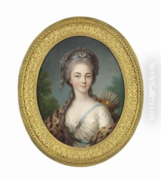 Portrait Of Anne Charlotte Of Lorraine, Mademoiselle De Brionne (1755- 1786), As Diana, Bust-length - view 1