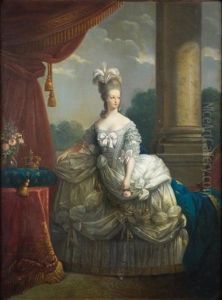 Portrait De Marie - Antoinette, Reine De France, En Grand Habit De Cour by Elisabeth Louise Vigee Le Brun