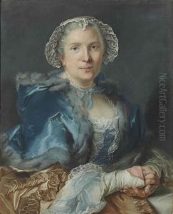 Portrait De Femme En Buste A La Robe Bleue Portrait De Femme En Buste A La Robe Bleue