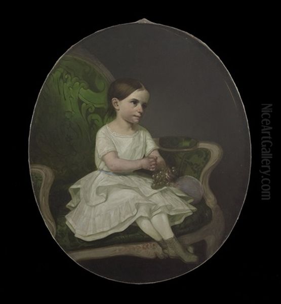 Portrait Of A Young Child Eating Grapes - view 1
