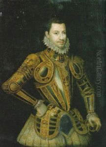 Ritratto Di Emanuele Filiberto, Duca Di Chambery, In Armatura Da Parata Ornata Dal Nodo Savoia by Giacomo Vighi