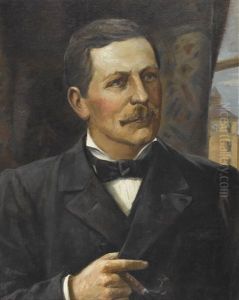 Portrat Von Herrn Oscar Miller (+ Portrat Seiner Ehefrau Emilie; Pair)