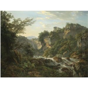 A View Of Tivoli by Edouard De Vigne