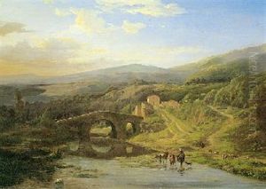Italienische Landschaft by Edouard De Vigne
