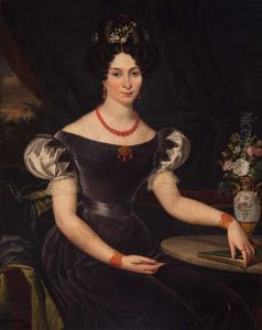 Portrait Of An Elegant Lady With A Diary by Felix De Vigne