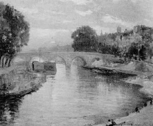 Paris, Promeneurs Au Bord De Seine by Henri Vignet