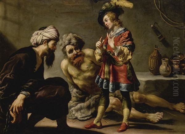 Joseph Interpreting Dreams In Prison - view 1