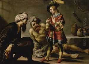 Joseph Interpreting Dreams In Prison by Claude Vignon