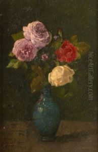 Bouquet De Roses Dans Un Vase by Victor-Alfred-Paul Vignon