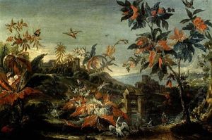 Paysage Extraordinaire A La Vegetation Exotique by Jacques Vigoureux-Duplessis
