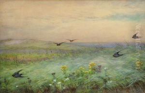 Swallows By The Sea by Fidelia Bridges