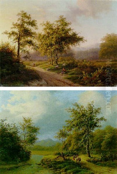 A Summer Landscape With Figures On A Path - view 1